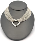 Tiffany & Co. Sterling Silver Multi Strand Chain Mesh Heart Toggle  Necklace (Pre-owned)