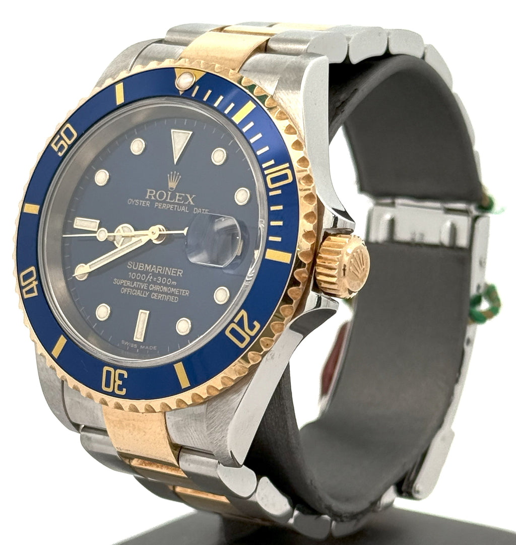Pre-owned Rolex Submariner Date 16613 - Blue Dial - 18k Yellow gold & Stainless Steel S108081