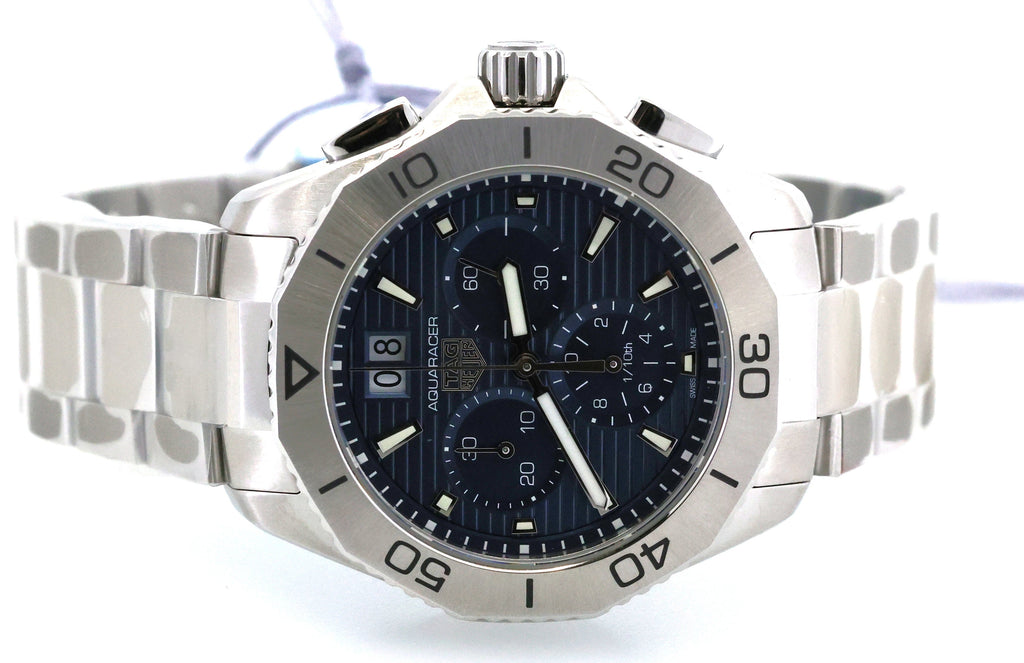 TAG Heuer AQUARACER Professional 200 Chronograph Quartz Blue Dial Stainless Steel Watch 40mm - CBP1113.BA0627, S17001