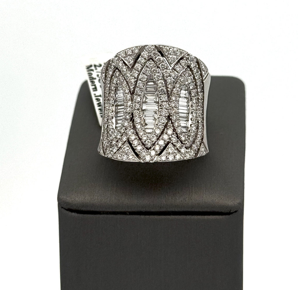 18K White Gold 2.50 CT Diamond Cluster Ladies Ring, S16654