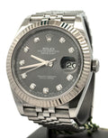 Pre-Owned Rolex Datejust 41mm Stainless Steel Watch 126334 Gold Fluted bezel