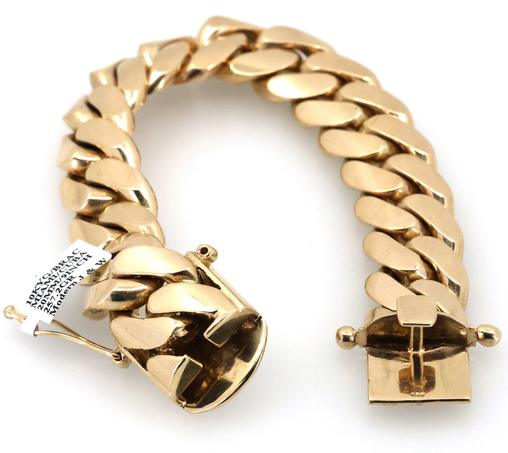 10k Yellow Gold Men's Miami Cuban Link Bracelet 257.2g, 9", S109087
