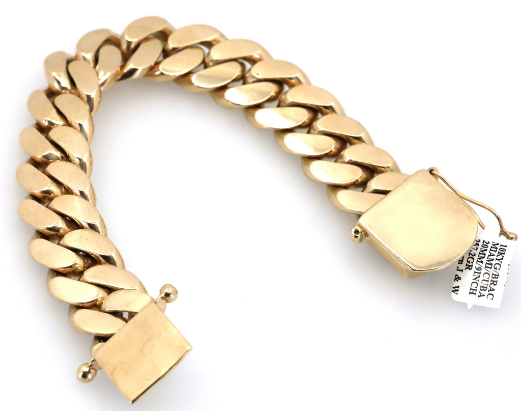 10k Yellow Gold Men's Miami Cuban Link Bracelet 257.2g, 9", S109087