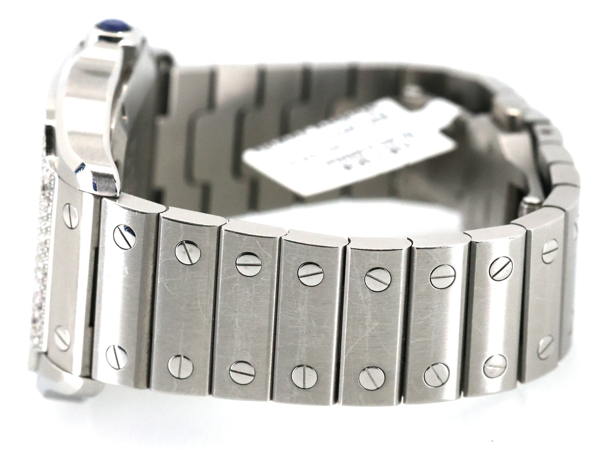 Cartier Santos 35mm W4SA0006 Original Diamond Bezel, Box / Card 2023 !S17078 (Pre-owned)