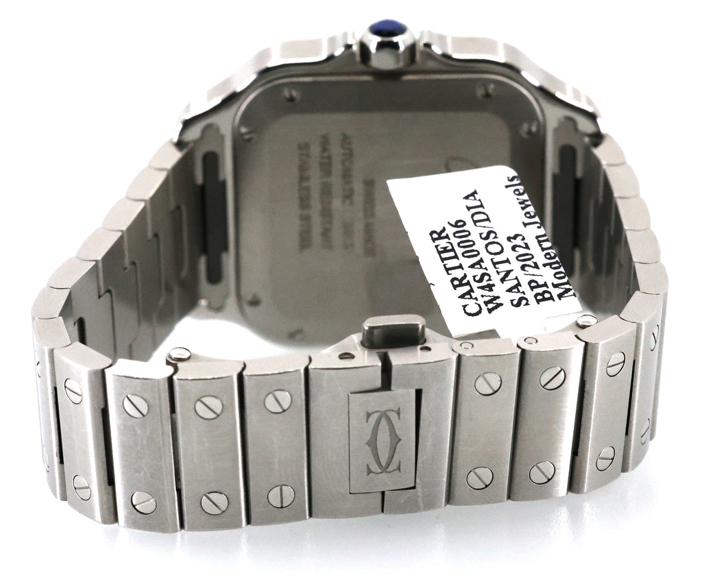 Cartier Santos 35mm W4SA0006 Original Diamond Bezel, Box / Card 2023 !S17078 (Pre-owned)