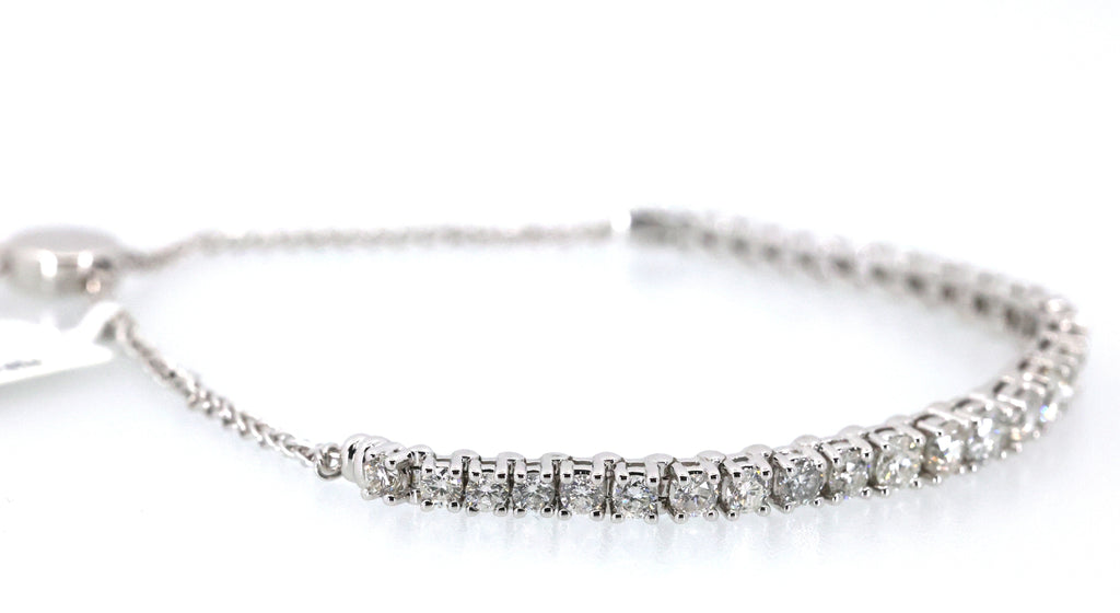 10k White Gold 3.50 CT Diamond Bolo Bracelet, 9.5g, S17081