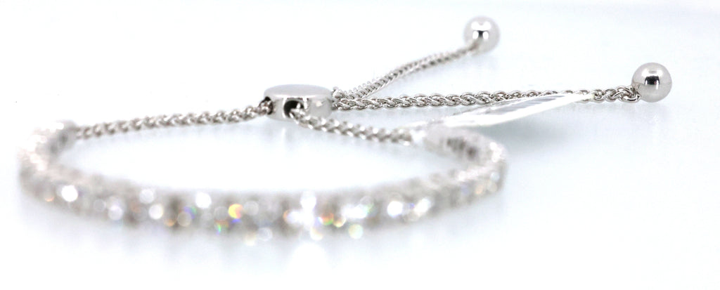 10k White Gold 3.50 CT Diamond Bolo Bracelet, 9.5g, S17081