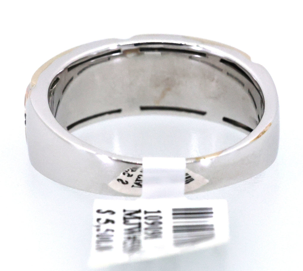 10k White & Rose Gold 0.25 CT Black Diamond Men's Band Ring, S109098