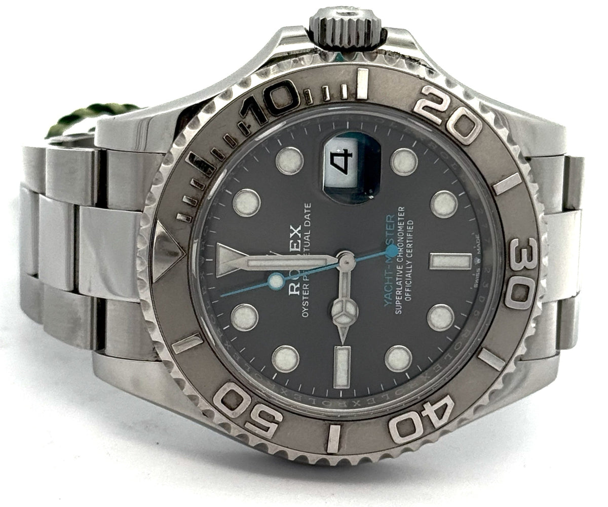 Pre-Owned Rolex Yacht-Master 126622 Rhodium Slate Gray Dial Platinum Bezel 40mm Watch, S16643