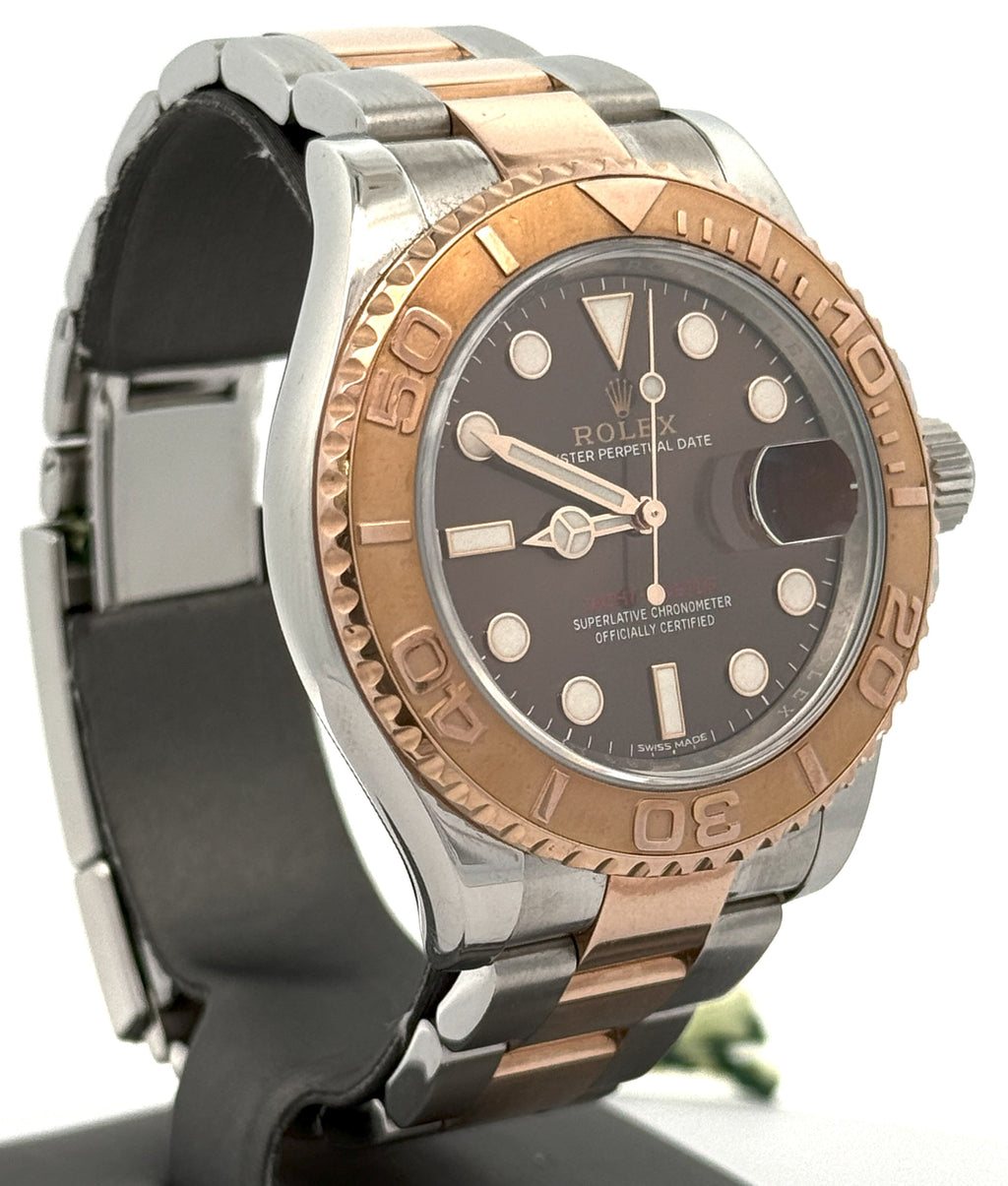 Pre-Owned Rolex Yacht-Master 116621 Rose Gold & Steel Chocolate Dial 40mm Watch, S106903