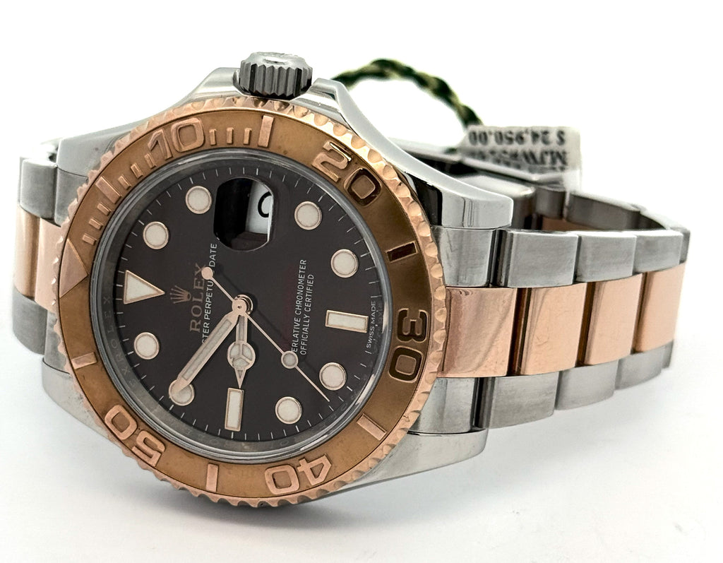 Pre-Owned Rolex Yacht-Master 116621 Rose Gold & Steel Chocolate Dial 40mm Watch, S106903
