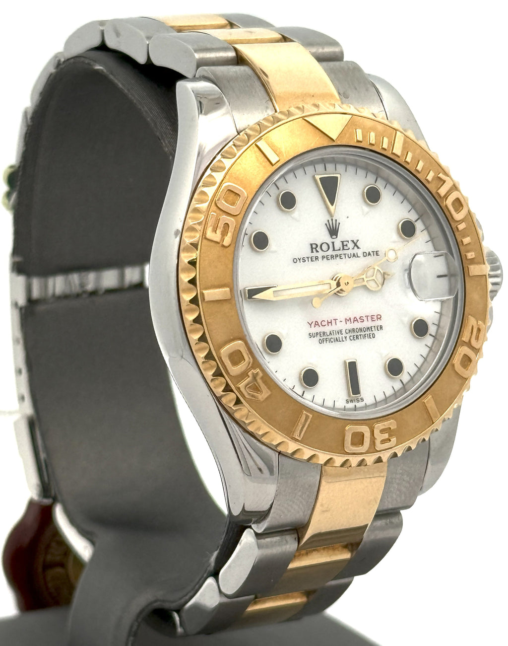 Pre-Owned Rolex Yacht-Master 168623 White Dial Two-Tone 35mm Midsize Watch, S105809