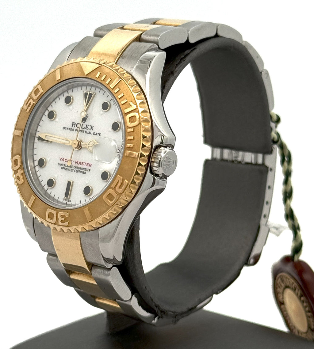 Pre-Owned Rolex Yacht-Master 168623 White Dial Two-Tone 35mm Midsize Watch, S105809