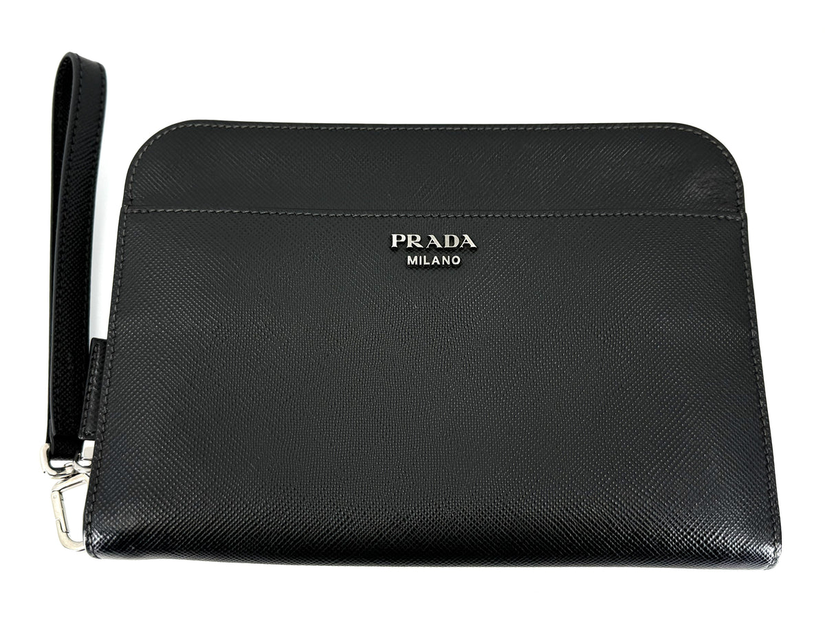 Prada clutch bag leather