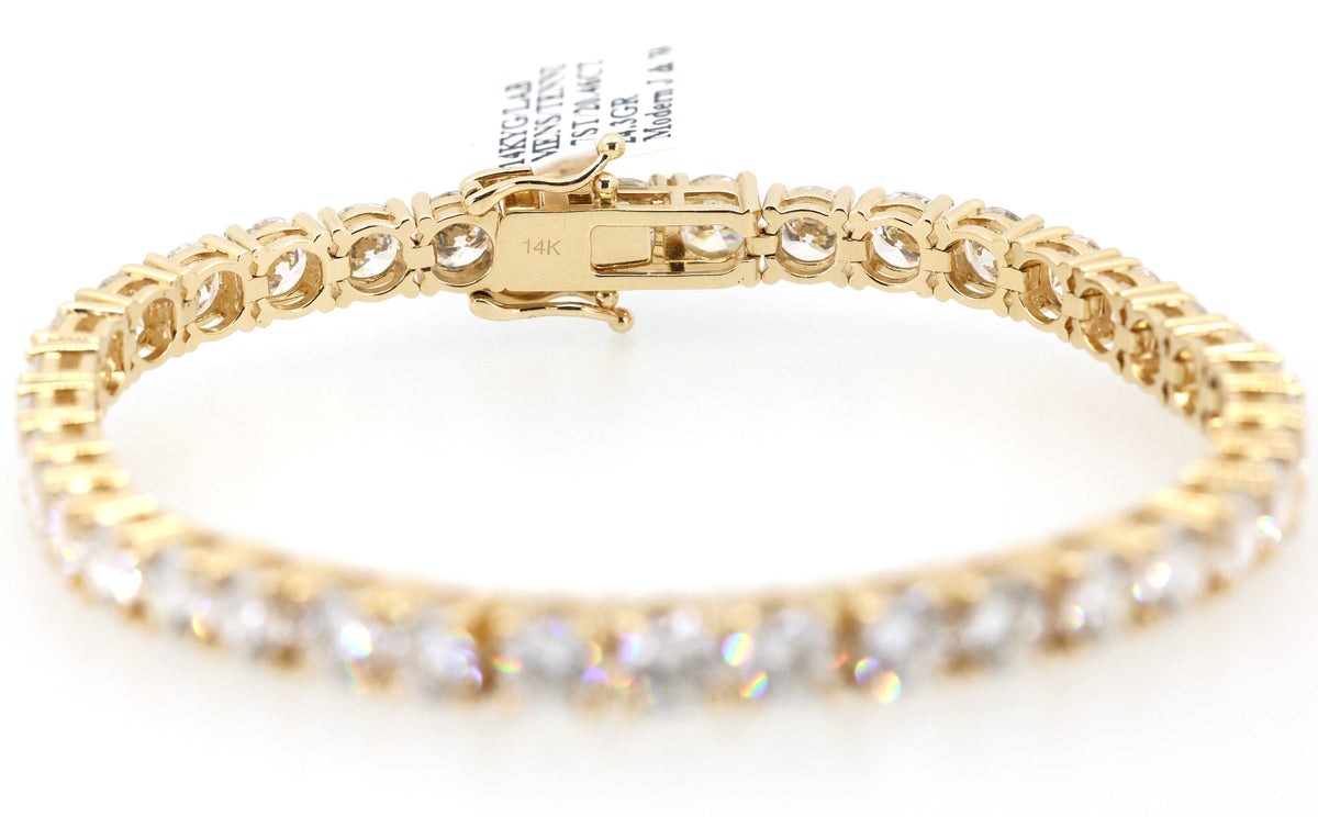 14k Yellow Gold 20.46CT Lab Diamond Tennis Bracelet 24.3g, 8", S109122