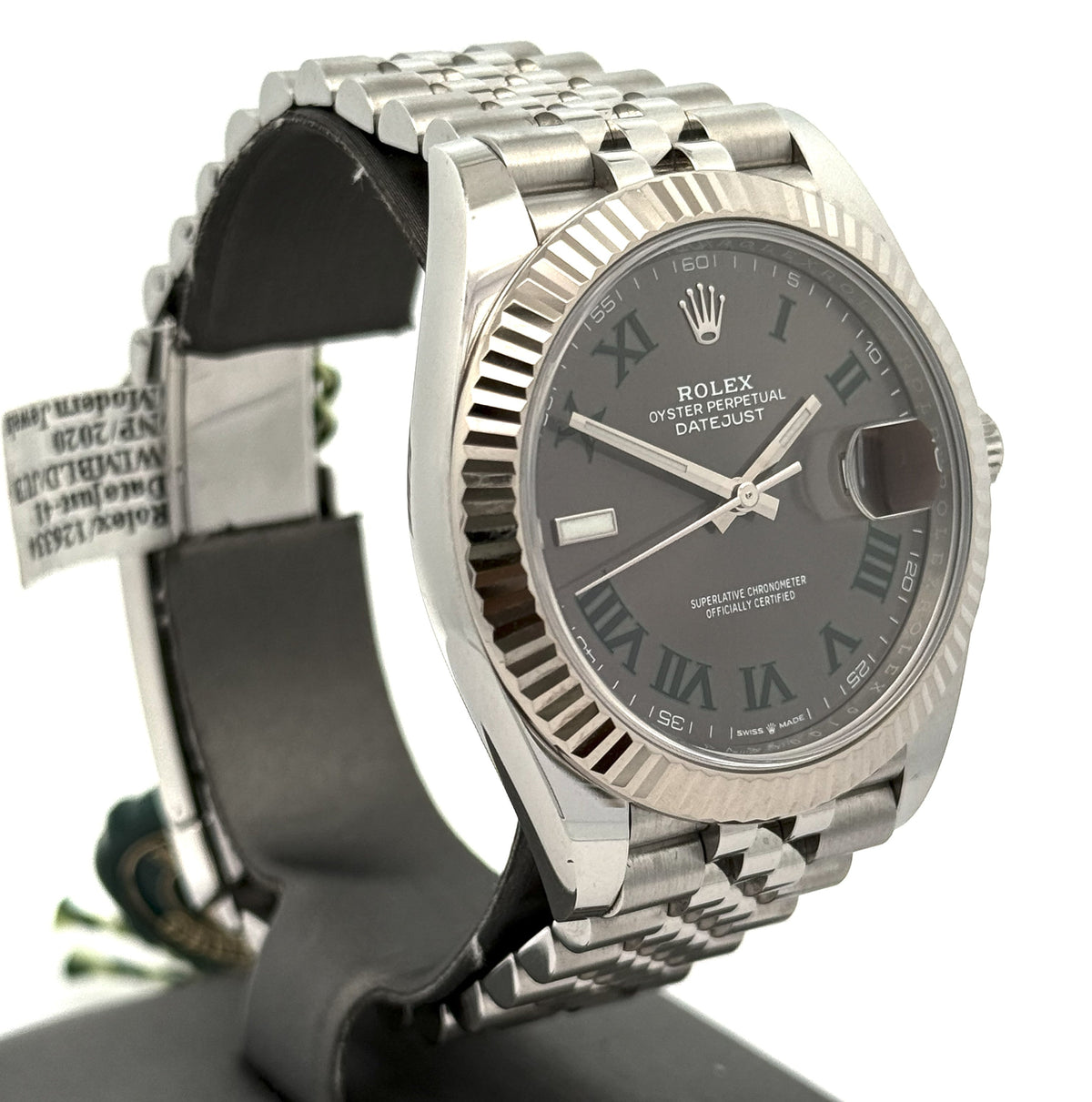 Pre-Owned Rolex Datejust 41mm Stainless Steel Watch 126334 Gold Fluted bezel S16463