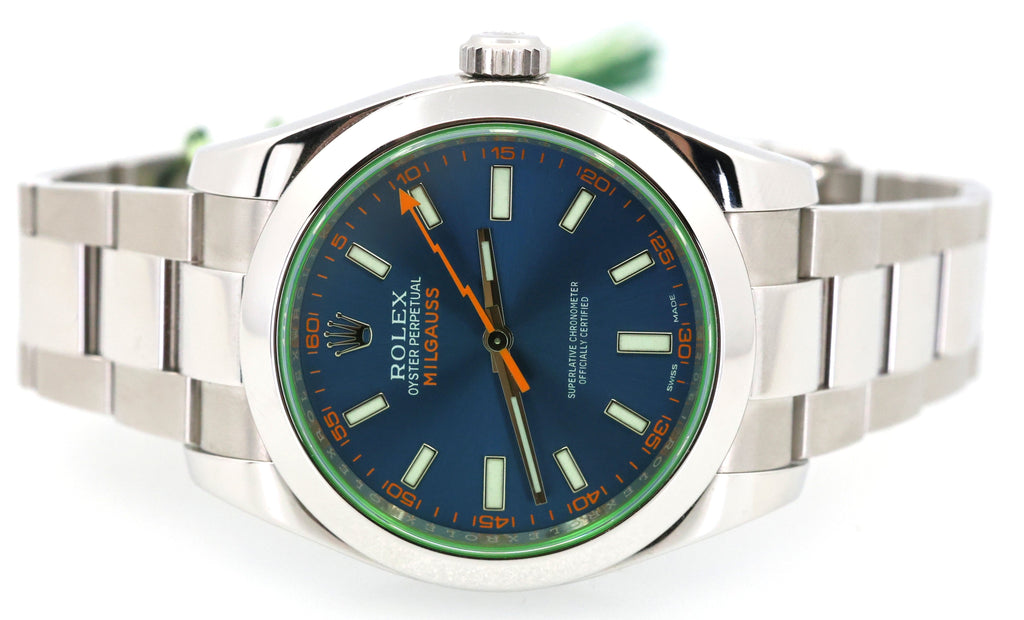 Pre-owned Rolex Milgauss 40mm Blue Dial Men's Watch 116400GV, S109126