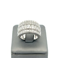 14k White Gold 2.75CT Wide Band Round & Baguette Cut Diamond Ring, S108623