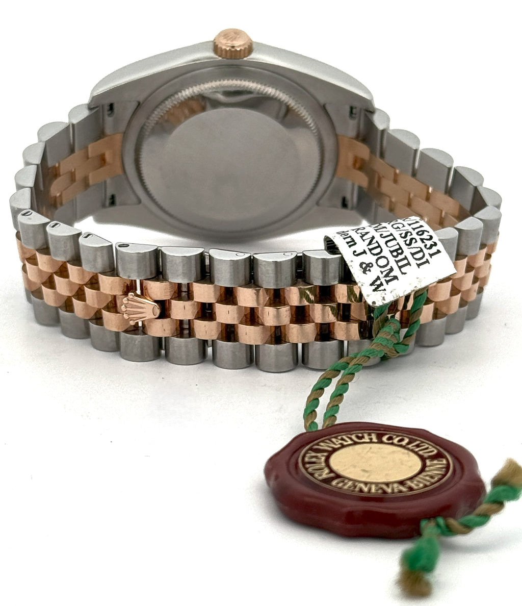 Pre-owned Rolex Datejust 36mm Black Dial - 116231 - Rose Gold/Steel S106431