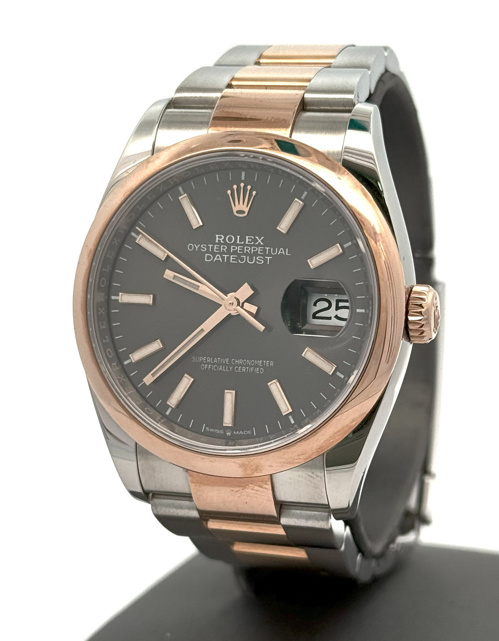 Pre-owned Rolex Datejust 36mm Gray Dial - 126201 - Rose Gold/Steel S105838