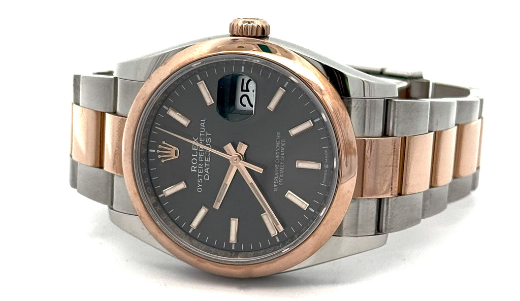 Pre-owned Rolex Datejust 36mm Gray Dial - 126201 - Rose Gold/Steel S105838