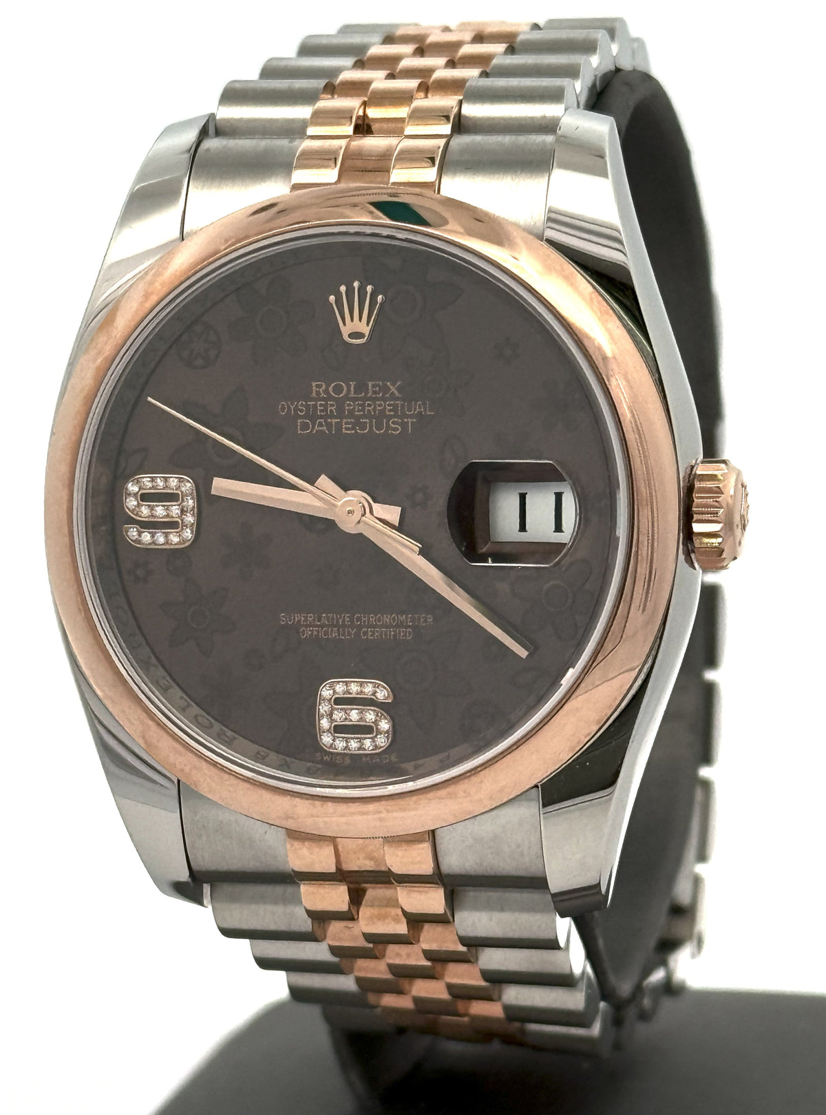 Pre-owned Rolex Datejust 36mm Chocolate Brown Dial - 116201 - Rose Gold/Steel S15719