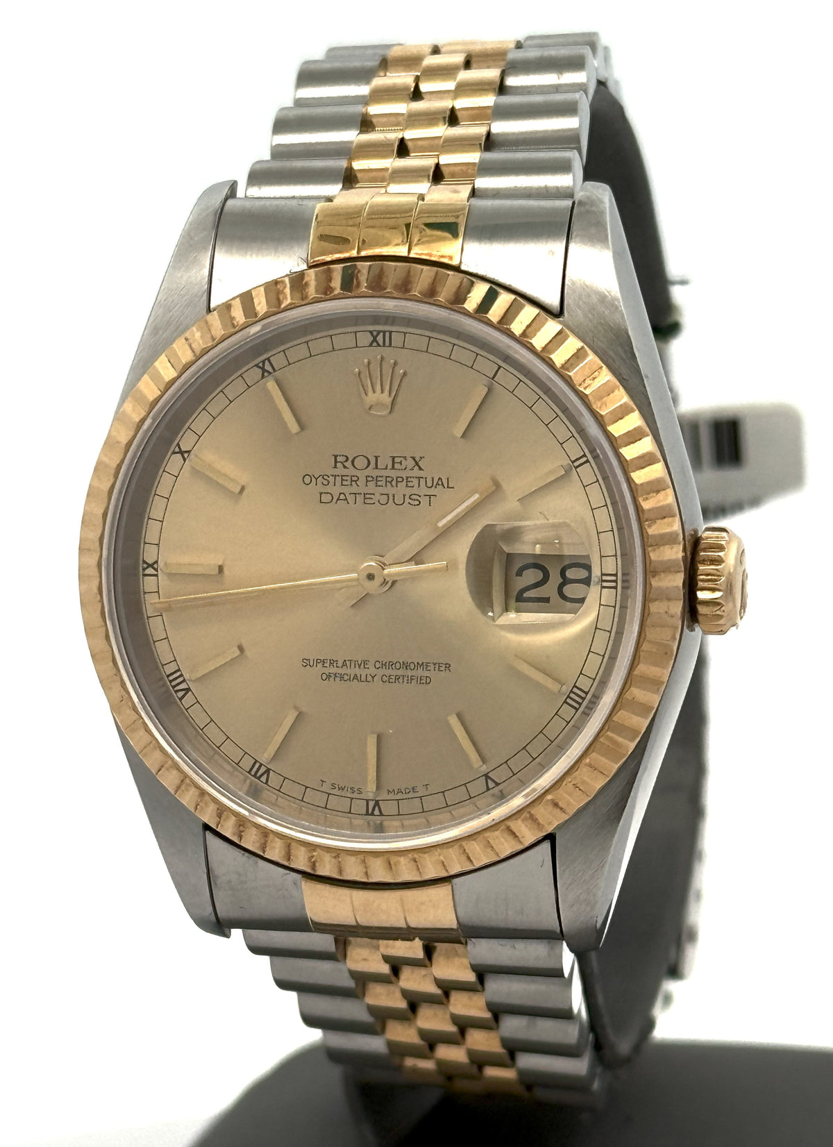 Pre-owned Rolex Datejust 36mm Champagne Dial - 16233- Yellow Gold/Steel S107815