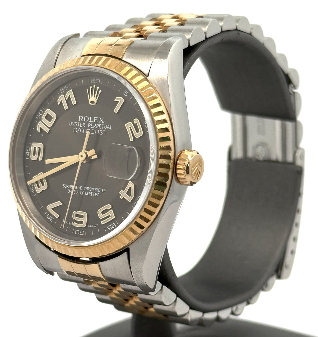Pre-owned Rolex Datejust 36mm Bronze Dial - 16233- Yellow Gold/Steel S15649