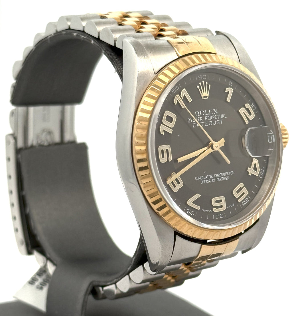 Pre-owned Rolex Datejust 36mm Bronze Dial - 16233- Yellow Gold/Steel S15649