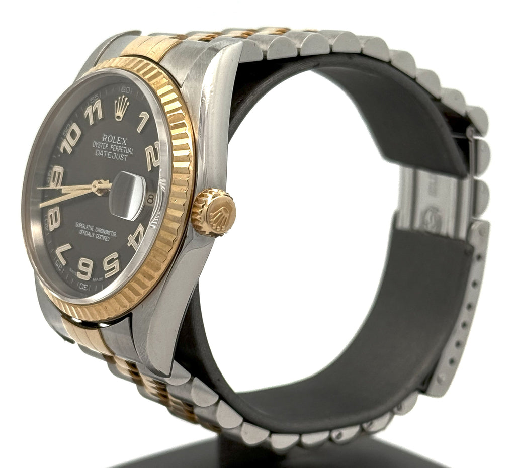 Pre-owned Rolex Datejust 36mm Bronze Dial - 16233- Yellow Gold/Steel S15649