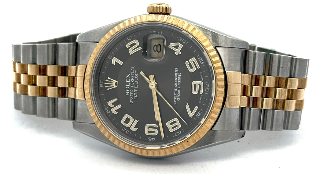 Pre-owned Rolex Datejust 36mm Bronze Dial - 16233- Yellow Gold/Steel S15649