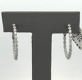 14k White Gold 1.60CT Diamond Inside Out Hoop Earrings, 6.1g, S108596