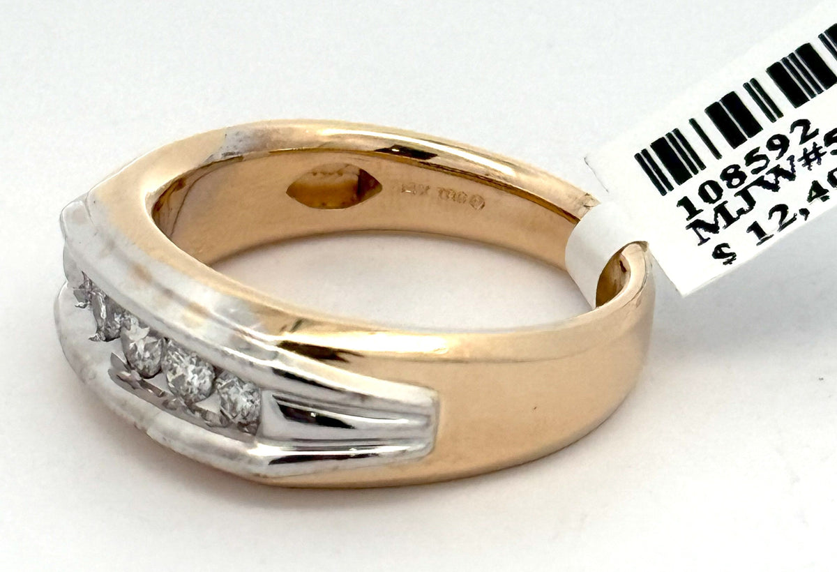 14k Yellow Gold 0.75 CT Diamond Men's Ring, S108592