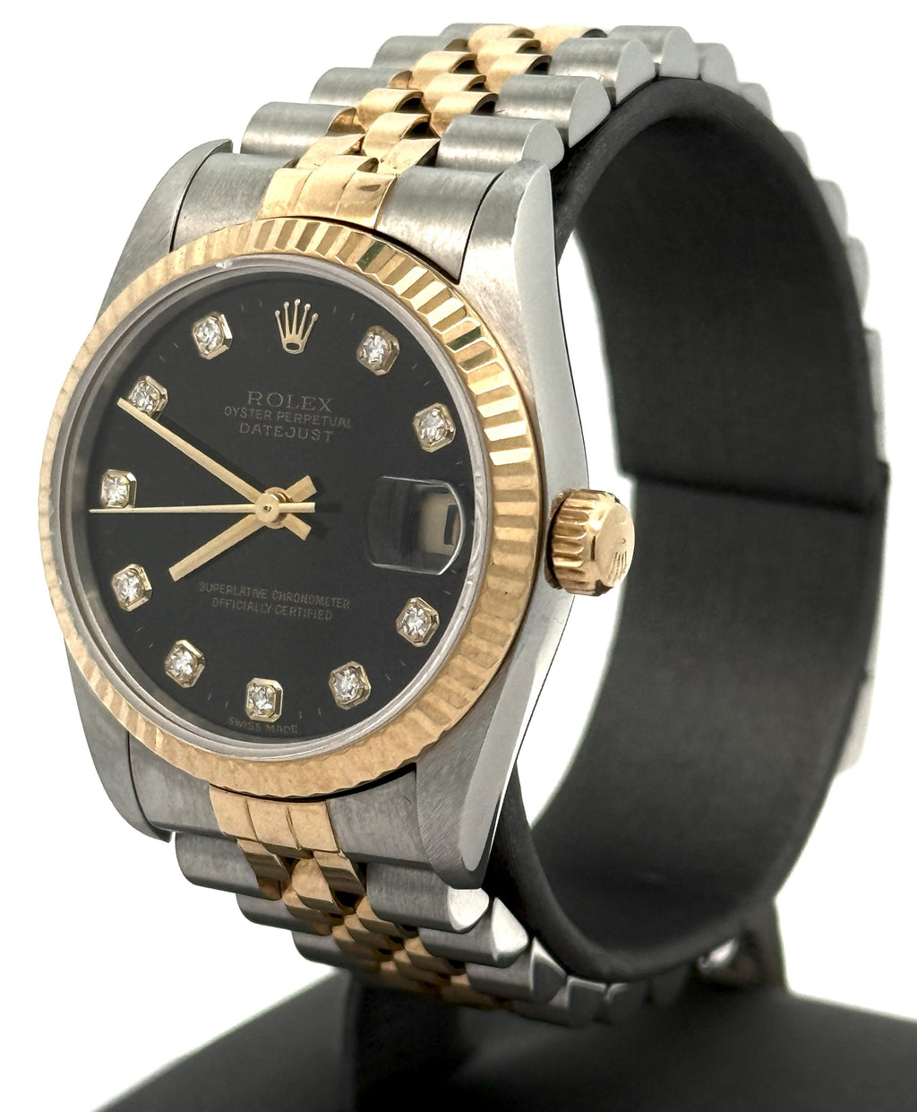 Pre-owned Rolex Datejust 31mm Black Dial - 68273 - Yellow Gold/Steel S16441