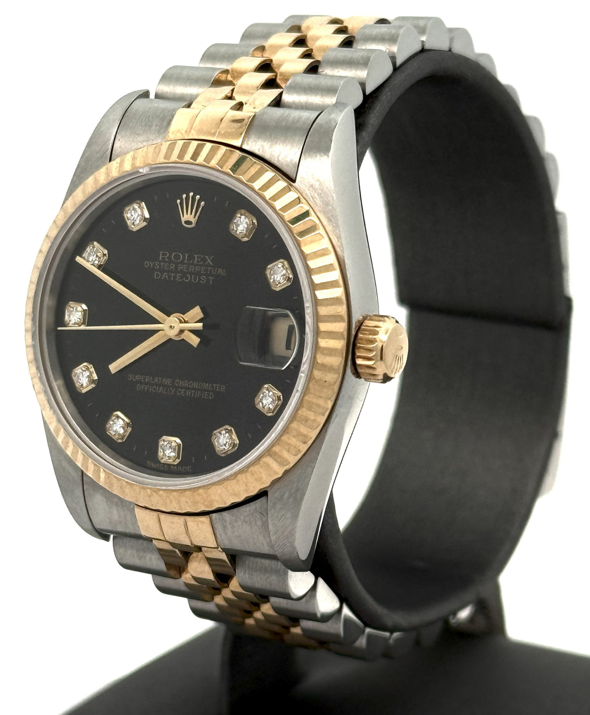Pre-owned Rolex Datejust 31mm Black Dial - 68273 - Yellow Gold/Steel S16441