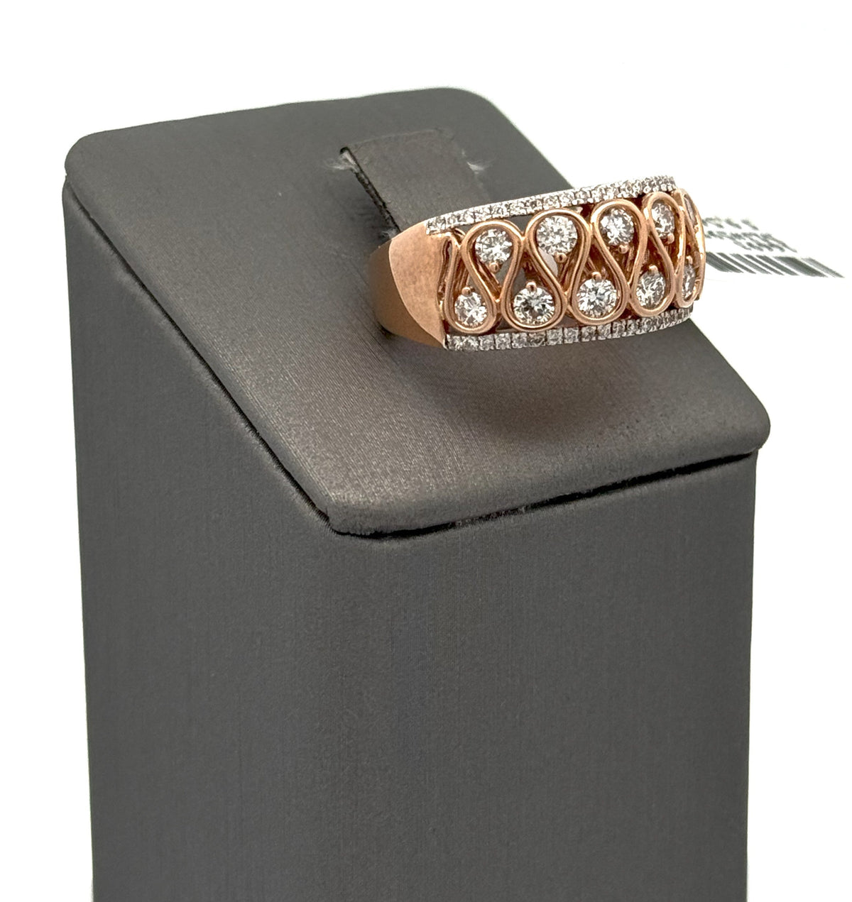 14K Rose Gold 1.25CT Diamond Ladies Ring, 6.6gm, Size 7, S16693