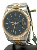 Pre-owned Rolex Datejust 36mm Blue Dial - 16233- Yellow Gold/Steel S107844