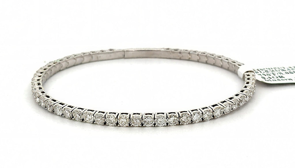 14k White Gold 5.00CT Diamond Flexible Bangle Bracelet, 8.6g, S108657