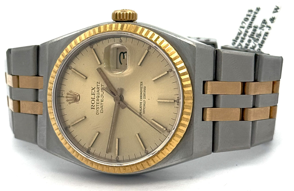 Pre-owned Rolex Datejust Oysterquartz Champagne Dial - 17013 - Yellow Gold, S108329