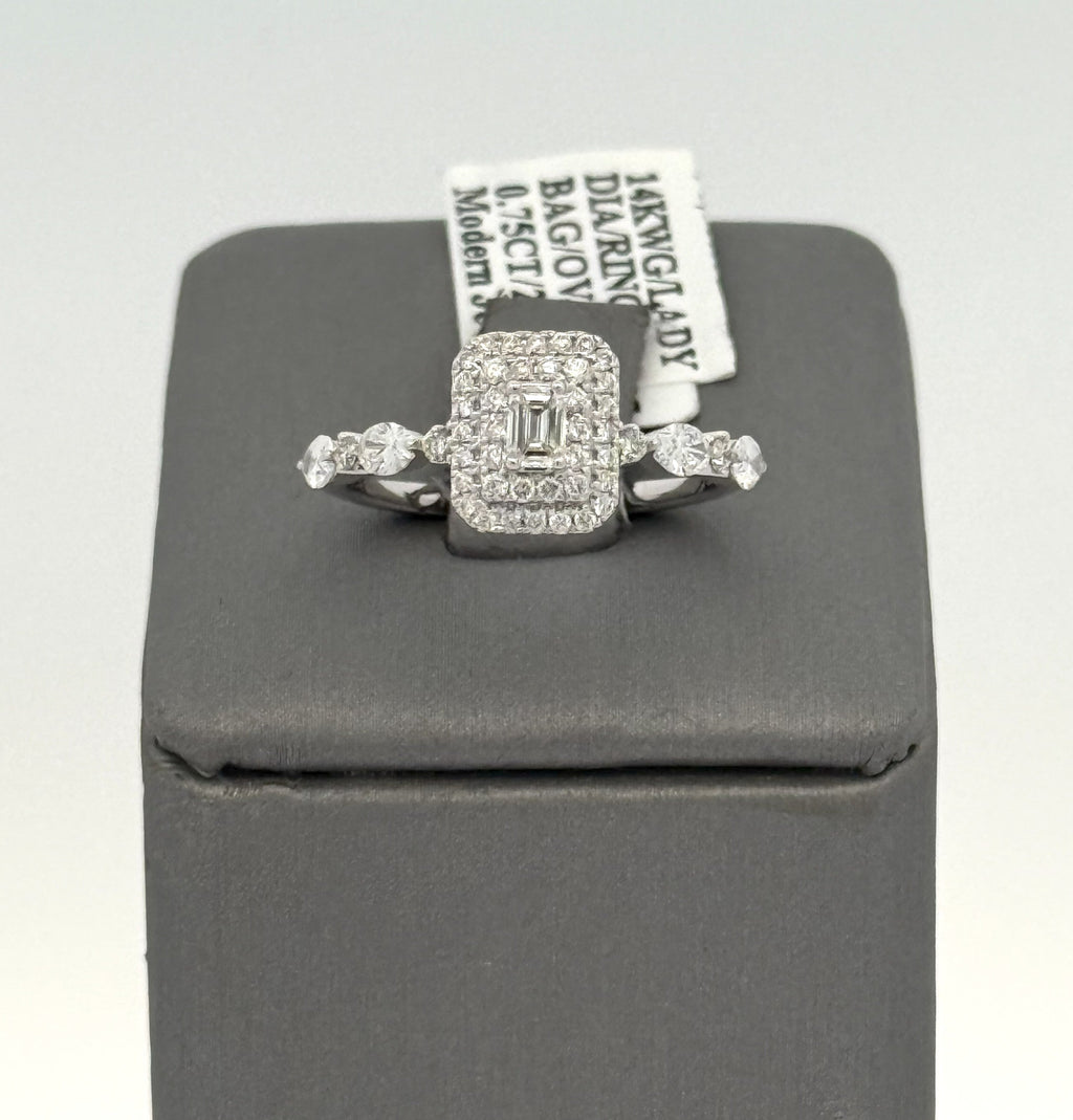 14k White Gold 0.50CT Diamond Engagement ring, Size 7, 2.9g, S16692