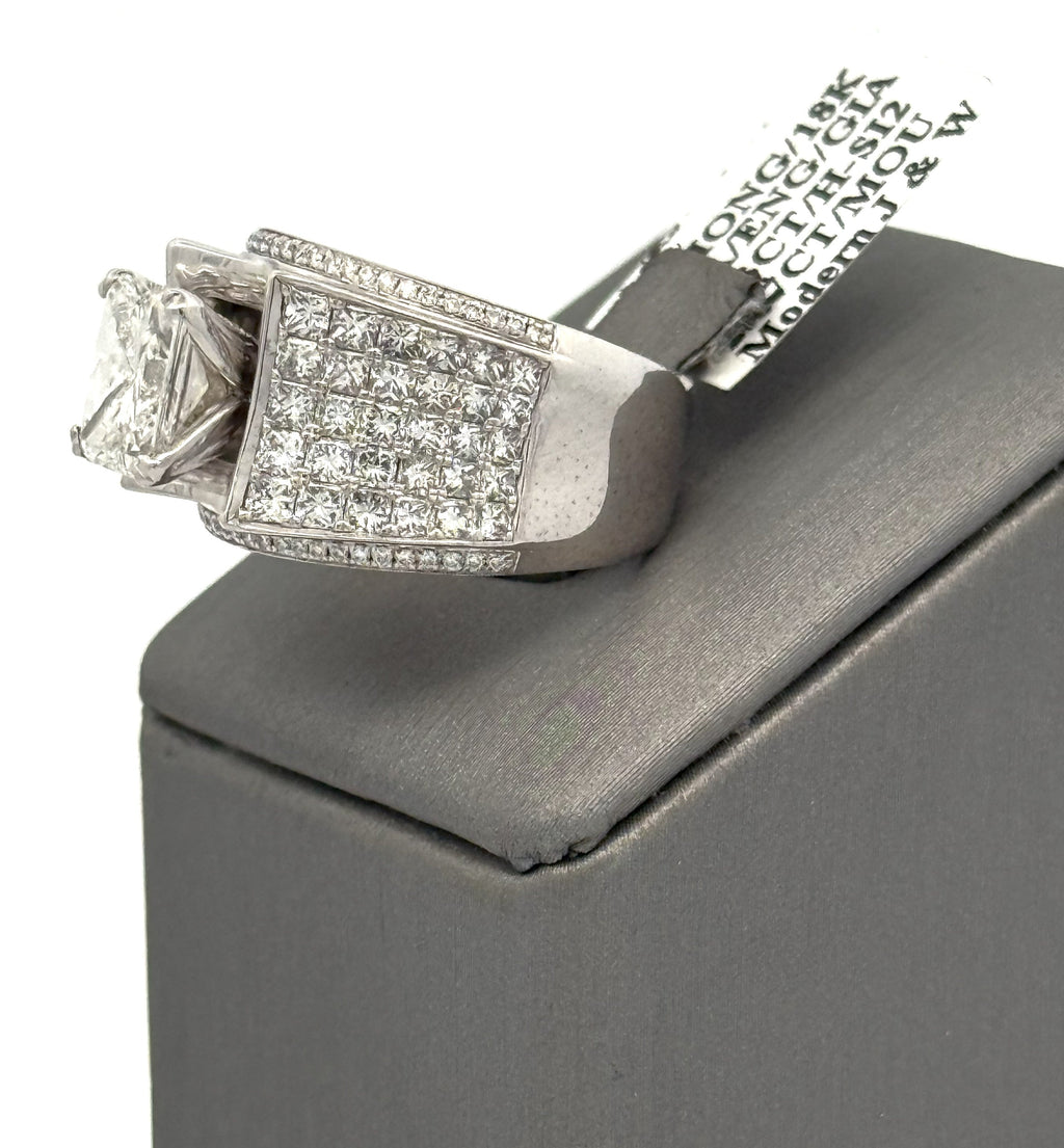 Simong 18k White Gold 1.83CT & 2.47CT Diamond Engagement Ring, 14.9g, Size 7, S108615