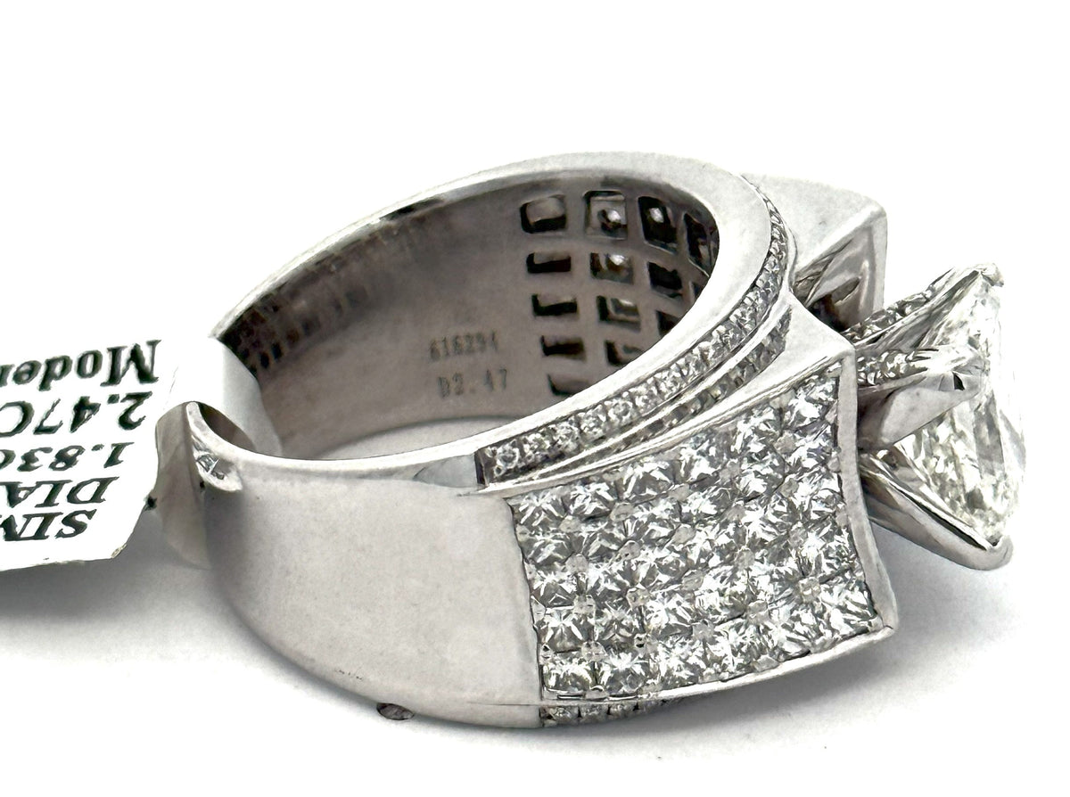 Simong 18k White Gold 1.83CT & 2.47CT Diamond Engagement Ring, 14.9g, Size 7, S108615