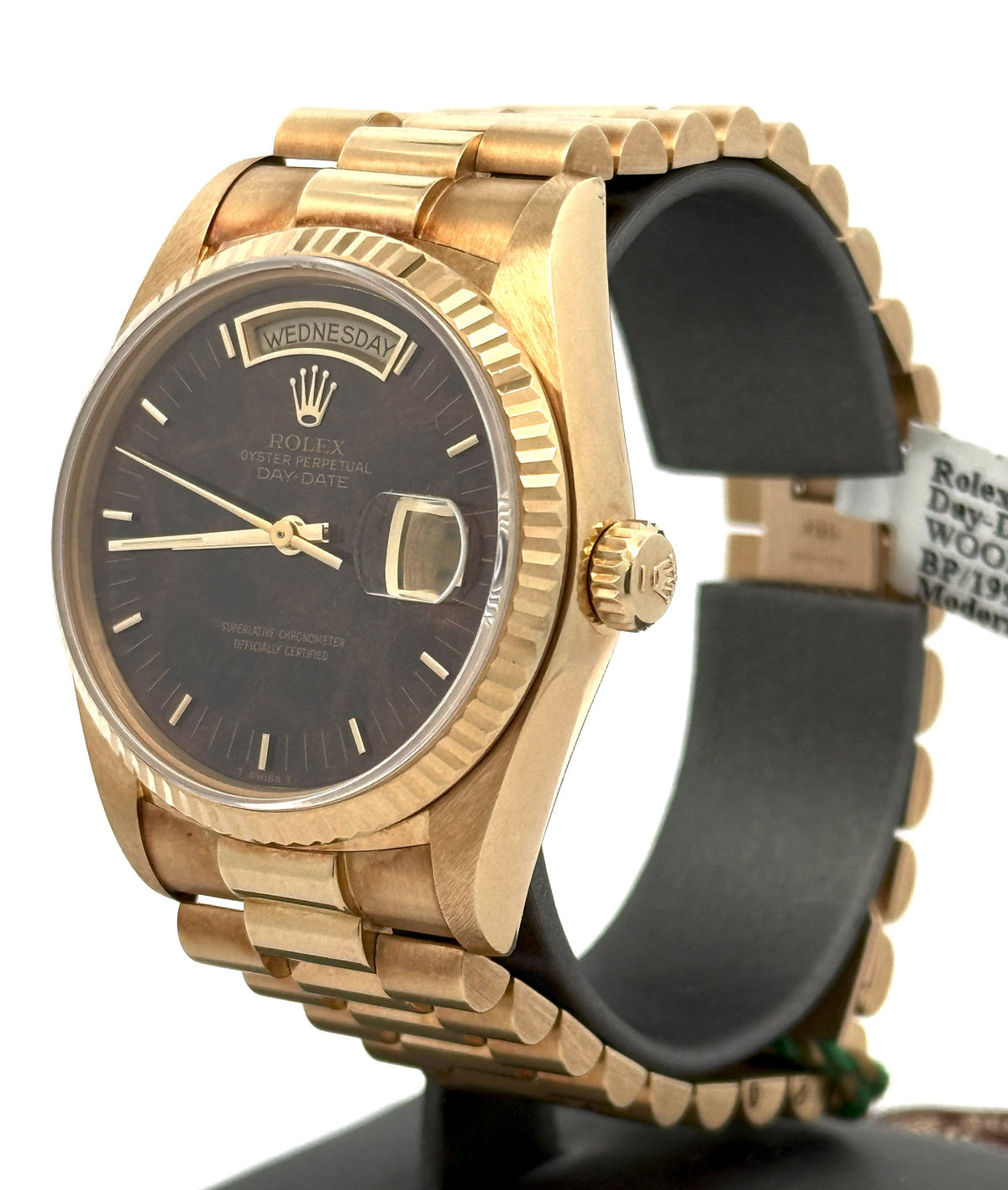Pre-Owned Rolex Day Date 18038 Wood Dial 18k Yellow Gold Presidential 36mm  Watch, S108621
