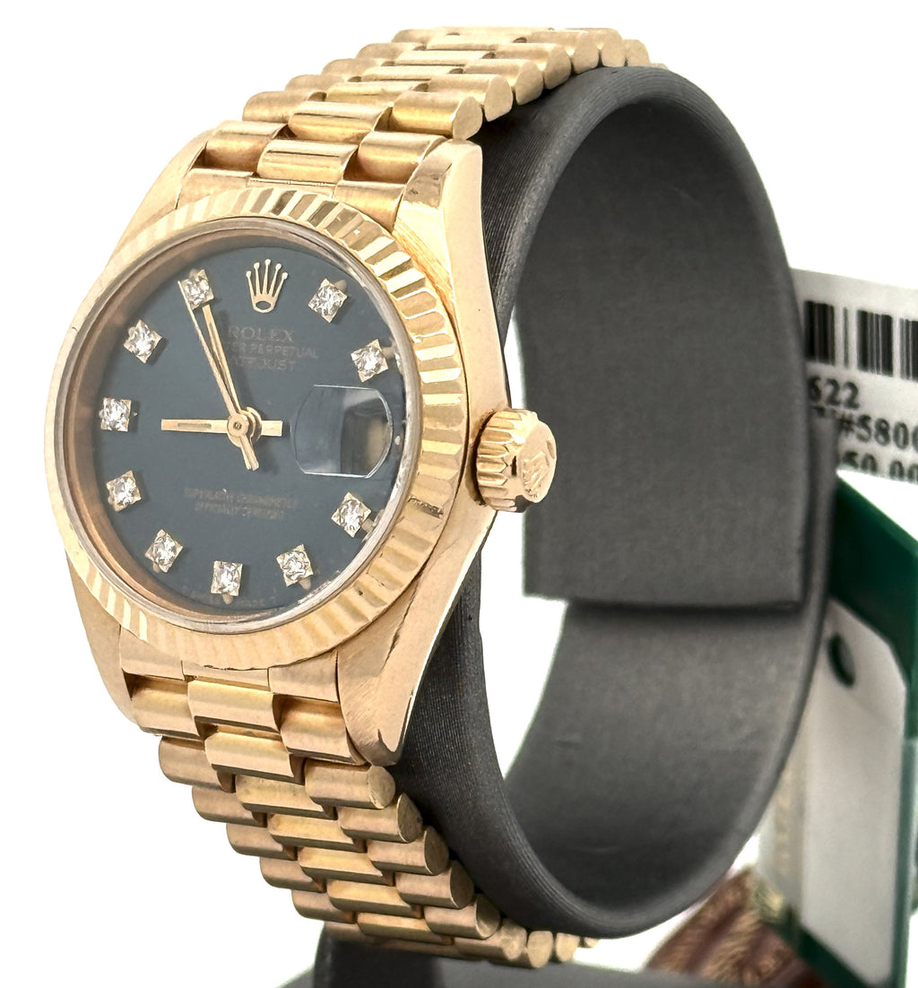 Pre-owned Rolex Datejust 26mm Blue Dial - 69178 - Yellow Gold, S108622