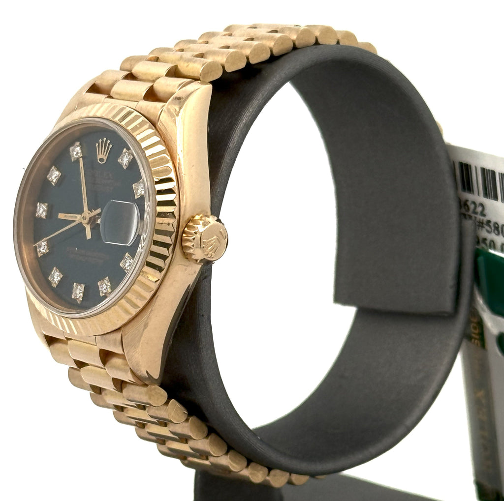 Pre-owned Rolex Datejust 26mm Blue Dial - 69178 - Yellow Gold, S108622
