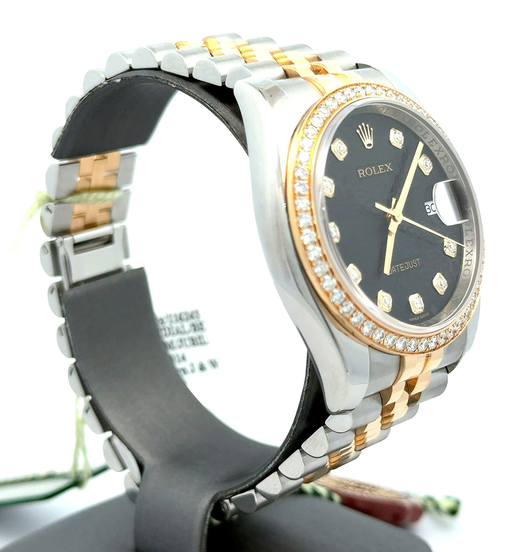 Rolex 116243 Datejust-36 Jubilee Diamond Dial & Diamond Bezel Box /Card Full Set