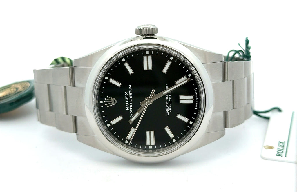 NEW 2025 Rolex Oyster Perpetual 41mm BLACK DIAL Steel Watch 134300, Box/Card