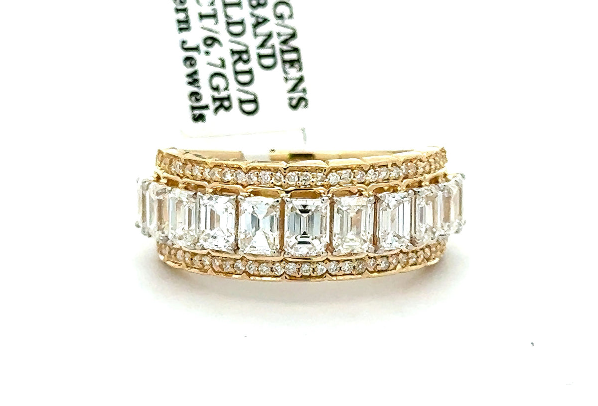 14K Yellow Gold 3.50 CT Diamond Men's Ring, Size 10, 6.7gm, S16734