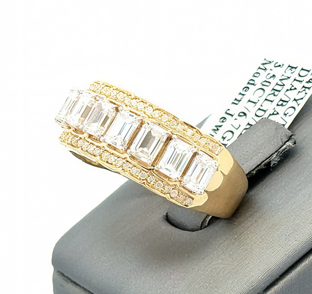 14K Yellow Gold 3.50 CT Diamond Men's Ring, Size 10, 6.7gm, S16734