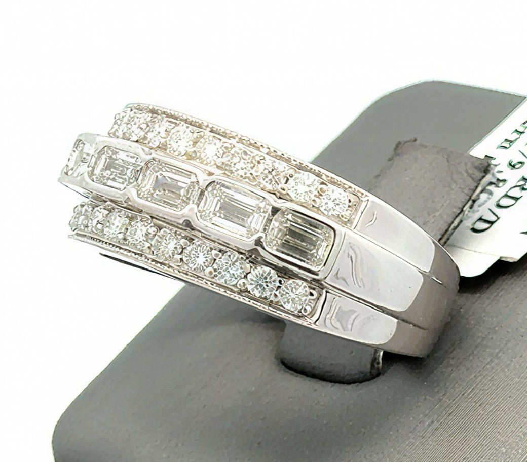 14k White Gold 2.50 CT Diamond Men's Fancy Ring, 9.8 g, Size 10, S16735